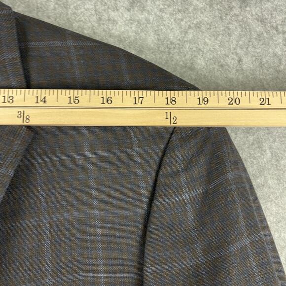 Jos A Bank Reserve Wool Blazer Sport Coat Mens 44R Plaid Tailored Fit Super 130s - Picture 13 of 16